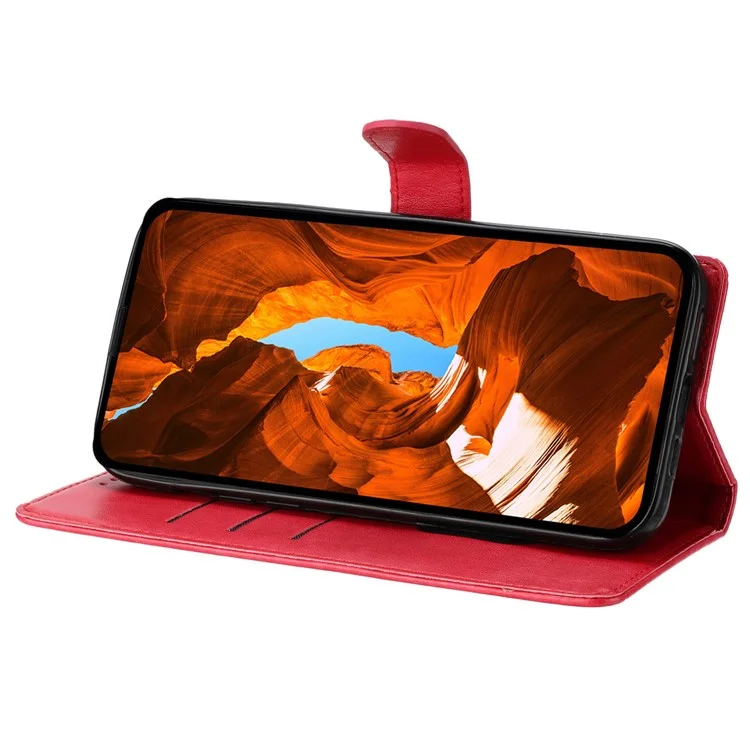 For Xiaomi Redmi Note 13 Pro 4G / Poco M6 Pro 4G Case Butterfly Floral Imprint Leather Wallet Phone Cover - Red