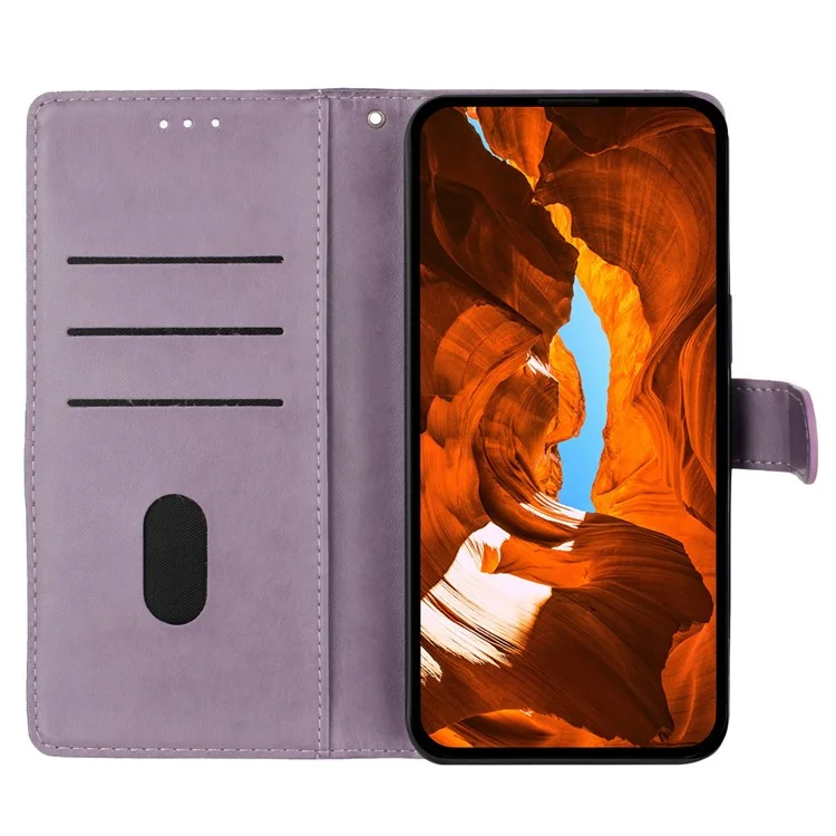 Para Xiaomi Redmi Note 13 5G Funda Tipo Cartera Diseño Estampado de Mariposas y Flores - Púrpura