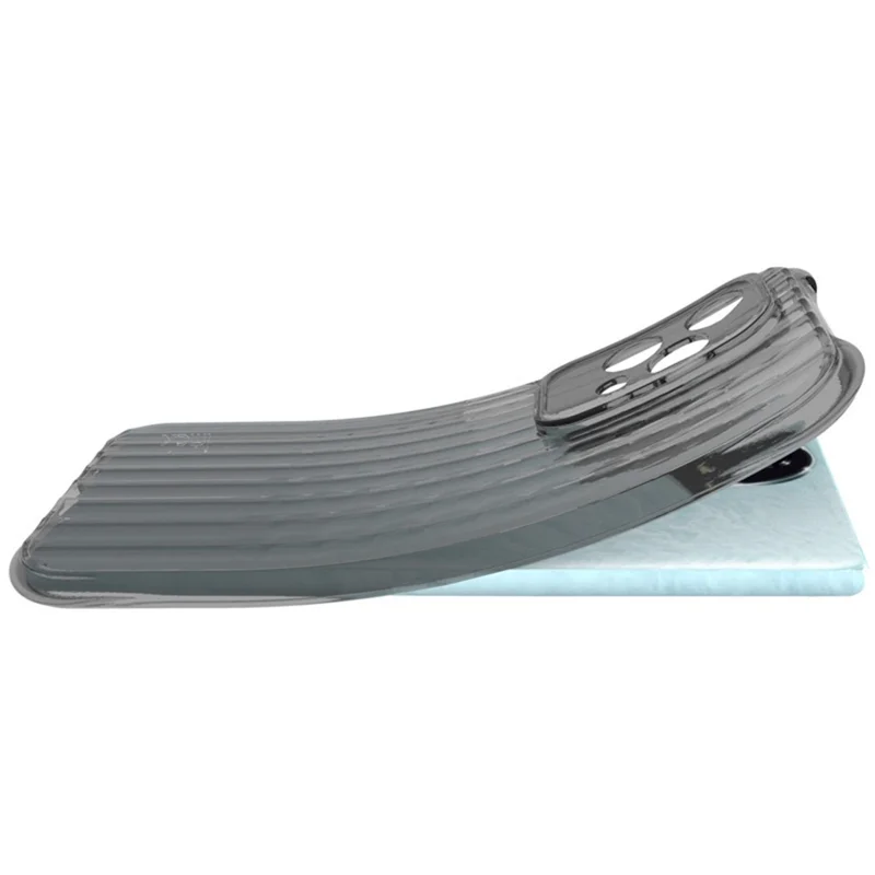 IMAK voor iPhone 16 Pro Max hoesje Stootbestendig zacht TPU telefoonhoesje Golfstructuur - Transparant Zwart