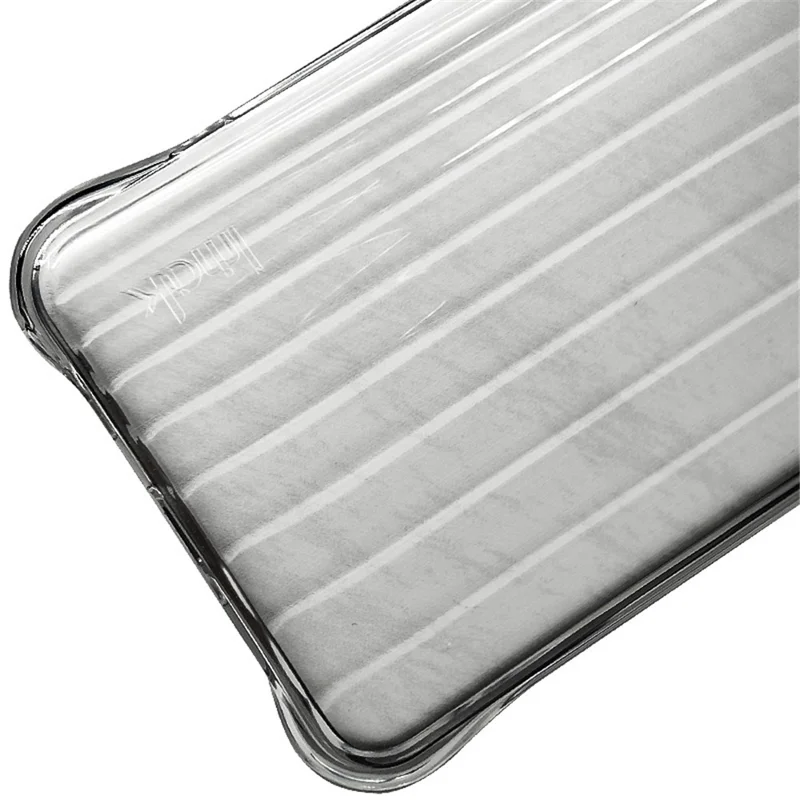 IMAK voor iPhone 16 Pro Max hoesje Stootbestendig zacht TPU telefoonhoesje Golfstructuur - Transparant Zwart