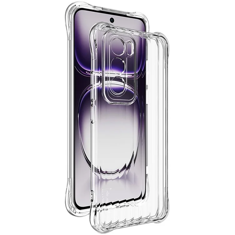 IMAK per Oppo Reno12 5G (Global) Custodia Texture Corrugata a Righe Custodia in TPU - Trasparente