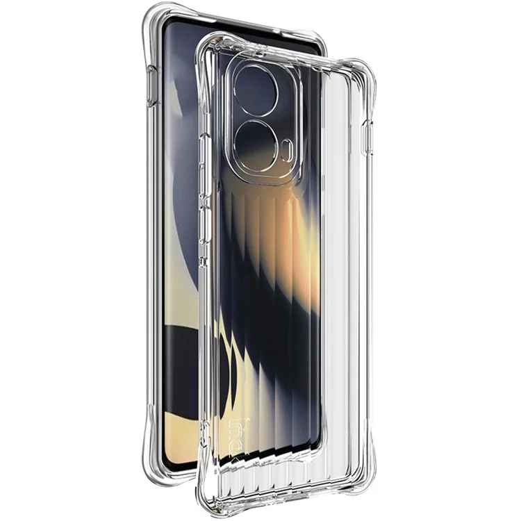 IMAK per Motorola Edge (2024) 5G Custodia Texture Corrugata Airbag TPU Cover per Telefono - Trasparente