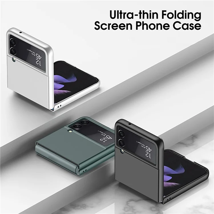 GKK For Samsung Galaxy Z Flip4 5G Ultra Slim Folding PC Phone Case Anti-scratch Protective Phone Cover - Dark Green