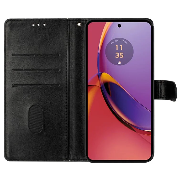 For Motorola Moto G84 5G Stand Case Butterfly Floral Imprint Leather Phone Cover with Wallet - Black