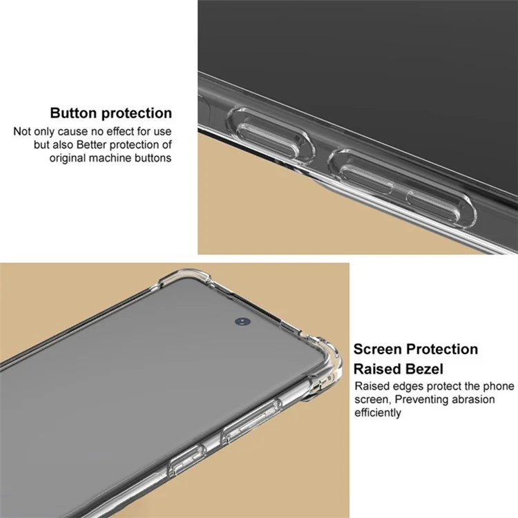 IMAK pour Motorola Moto G85 5G / S50 Neo 5G Étui TPU Coque de téléphone Coins Airbag - Noir