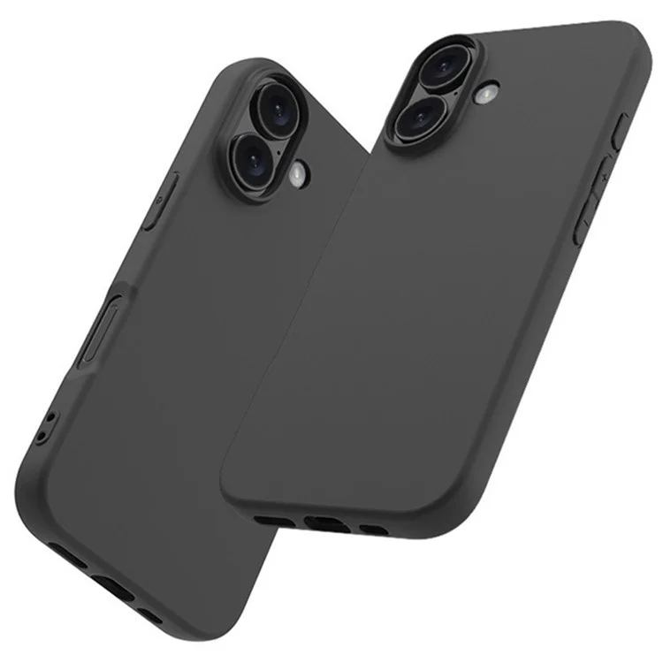WANLONFENG RB1 Series For iPhone 16 Case Soft TPU Phone Cover with Screen Film - Noir