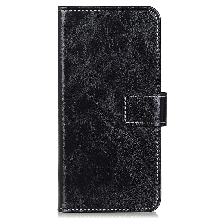 Для Motorola Moto G85 5G / S50 Neo 5G Кожаный чехол Crazy Horse Texture Flip Phone Cover - Черный