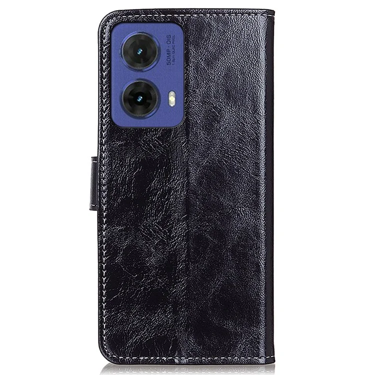 Для Motorola Moto G85 5G / S50 Neo 5G Кожаный чехол Crazy Horse Texture Flip Phone Cover - Черный