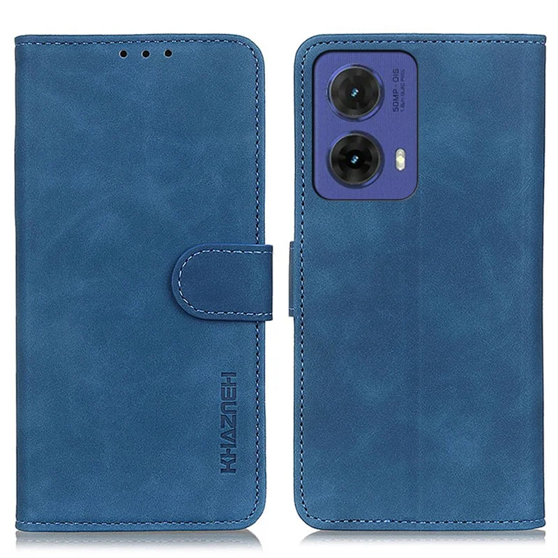 KHAZNEH For Motorola Moto G85 5G / S50 Neo 5G Case PU Leather Retro Texture Phone Cover - Blue