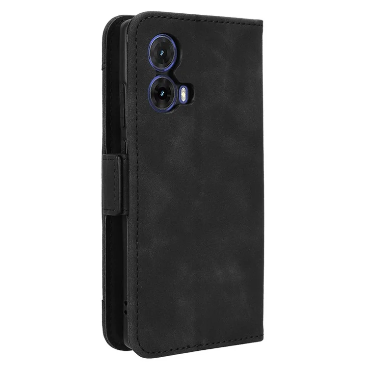 Für Motorola Moto G85 5G / S50 Neo 5G Leder-Handyhülle mit mehreren Kartenfächern - Schwarz
