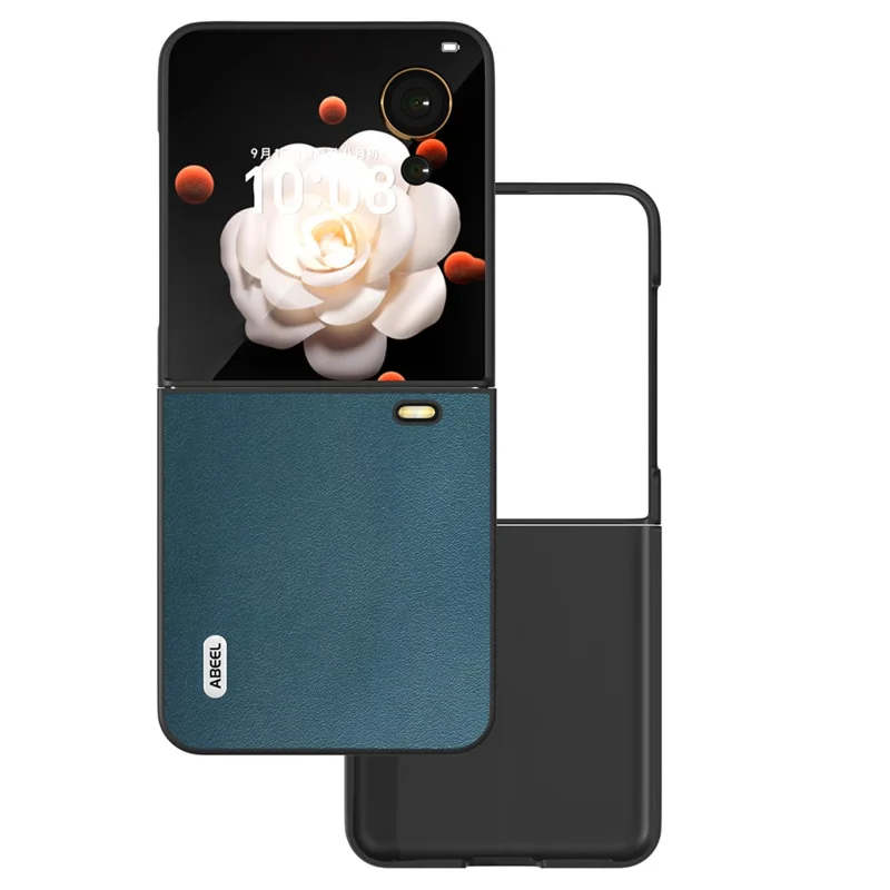 ABEEL Для чести Magic V Flip 5G Чехол Genuine Cow Leather Hard PC Phone Cover - Зеленый