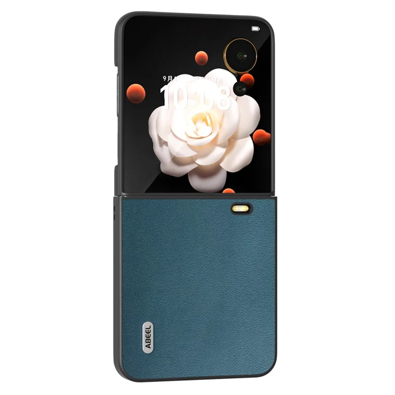 ABEEL Для чести Magic V Flip 5G Чехол Genuine Cow Leather Hard PC Phone Cover - Зеленый