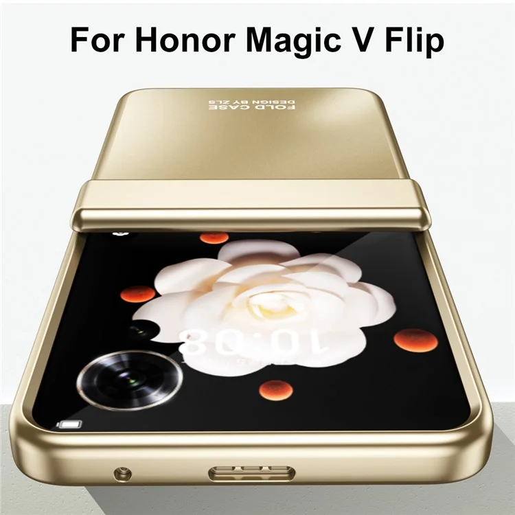 Capa protetora de telefone de PC duro com eletrodeposição para Honor Magic V Flip 5G - Ouro Champanhe