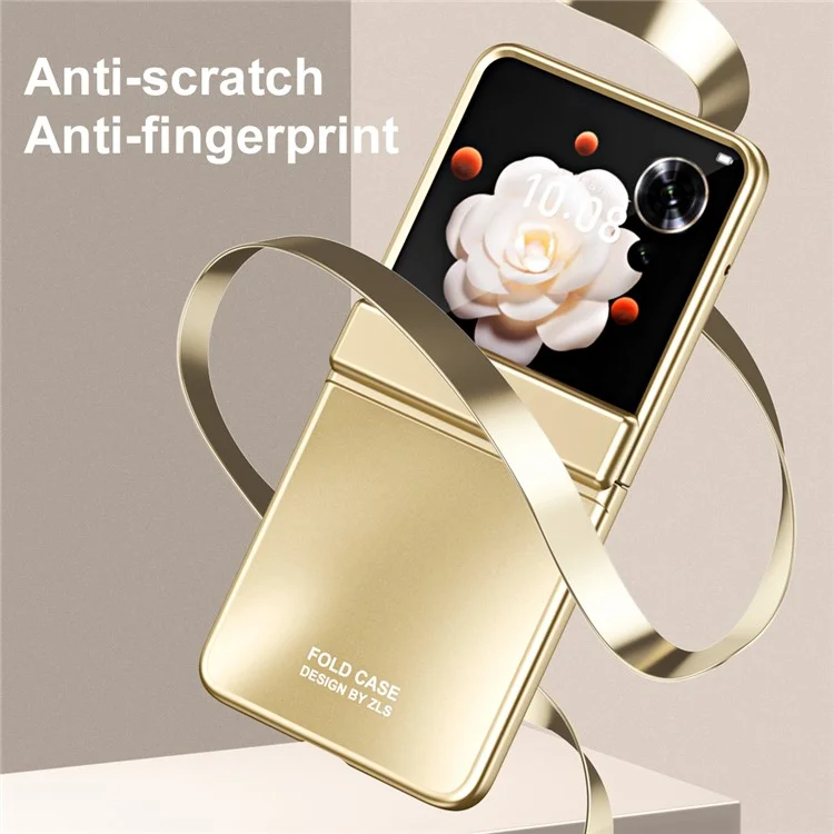 Capa protetora de telefone de PC duro com eletrodeposição para Honor Magic V Flip 5G - Ouro Champanhe