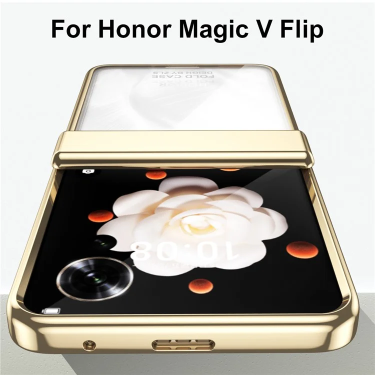 Capa 5G For Honor Magic V Flip Eletroplatinada Dobrável de Telefone - Ouro Champanhe