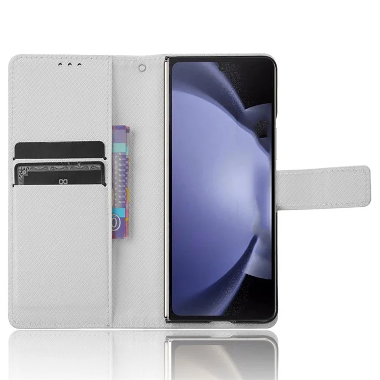 Para Samsung Galaxy Z Fold6 5G Case PU Leather+PC Phone Cover with Wallet - Branco