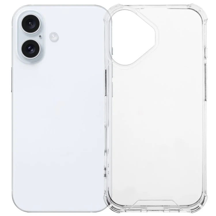 For iPhone 16 Plus Case Acrylic+TPU Clear Phone Cover with Reinforced Corners