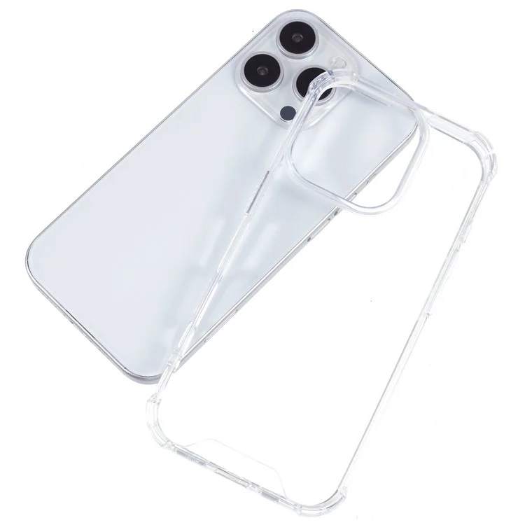 For iPhone 16 Pro Max Case Drop Protection Acrylic+TPU Clear Phone Cover