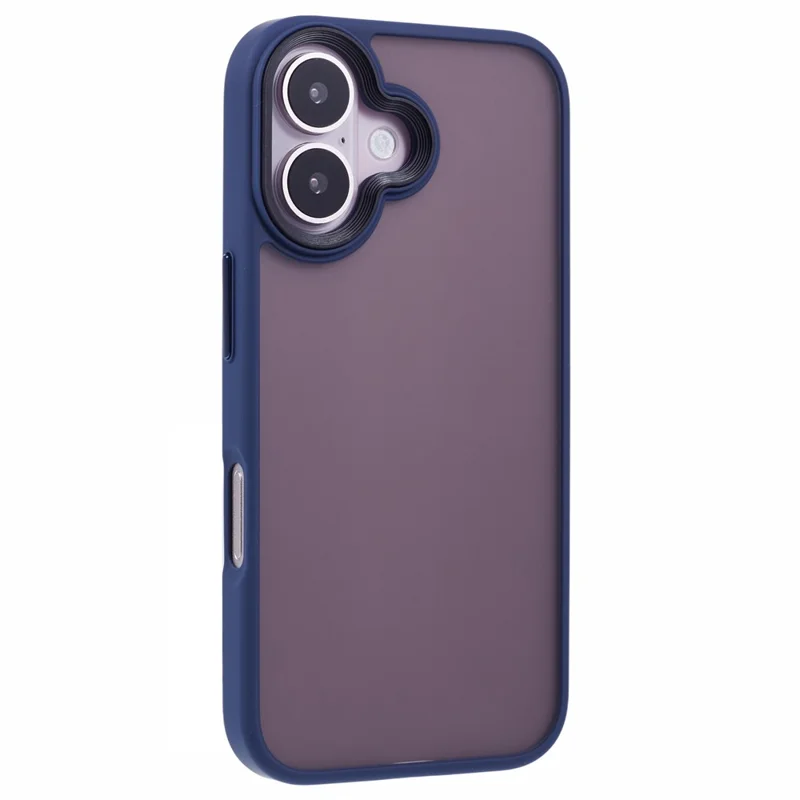 For iPhone 16 Plus Case Matte Finish PC+TPU Phone Cover Skin-touch - Blue