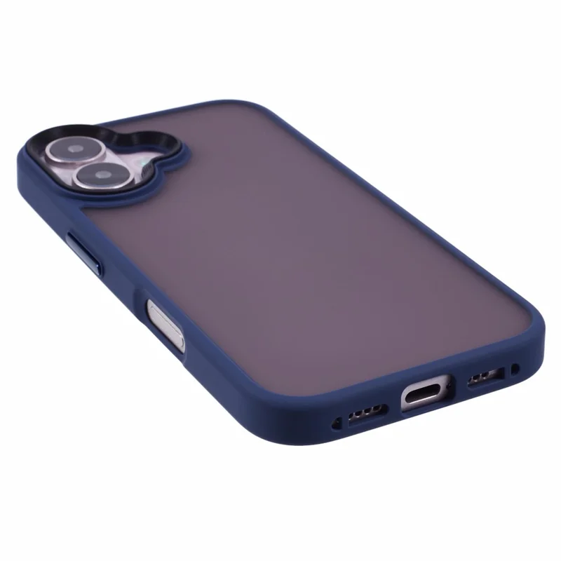 For iPhone 16 Plus Case Matte Finish PC+TPU Phone Cover Skin-touch - Blue