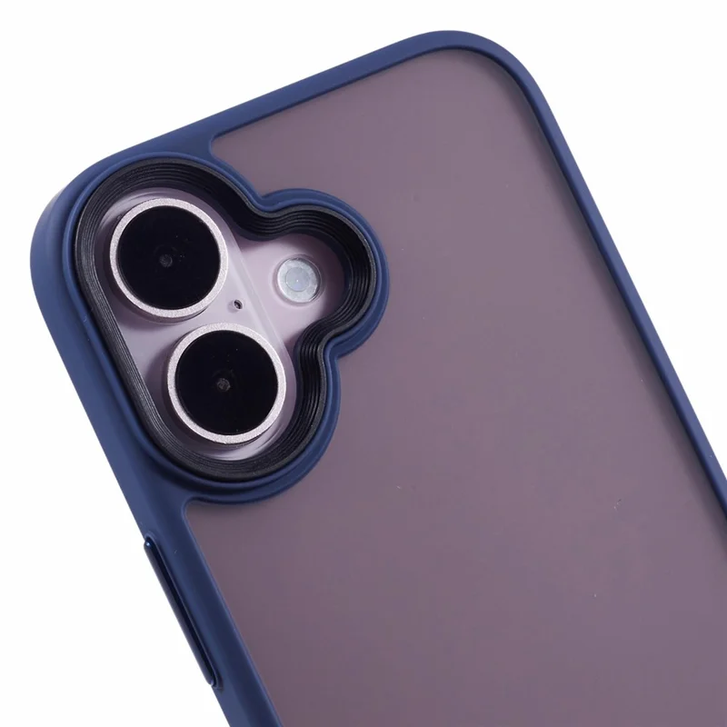 For iPhone 16 Plus Case Matte Finish PC+TPU Phone Cover Skin-touch - Blue