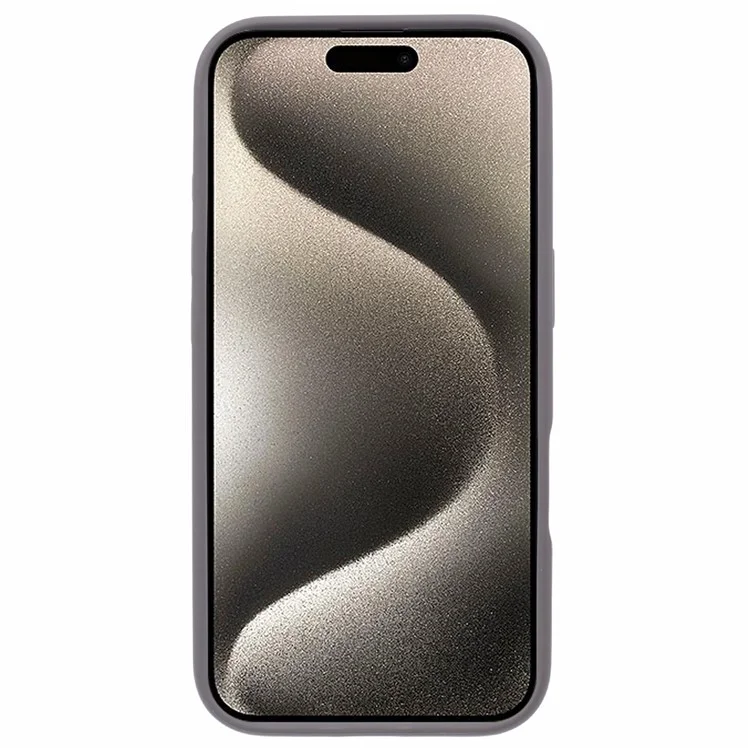 Чехол для iPhone 16 Plus с магнитной подставкой, PC+TPU, прозрачная задняя панель - серый