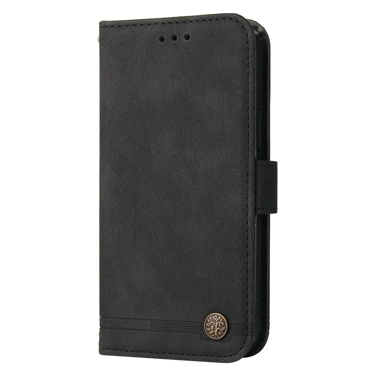 Para Xiaomi Redmi 13 5G / 13 4G / Redmi Note 13R 5G / Poco M6 4G Funda de Teléfono de Cuero Tipo Cartera - Negro