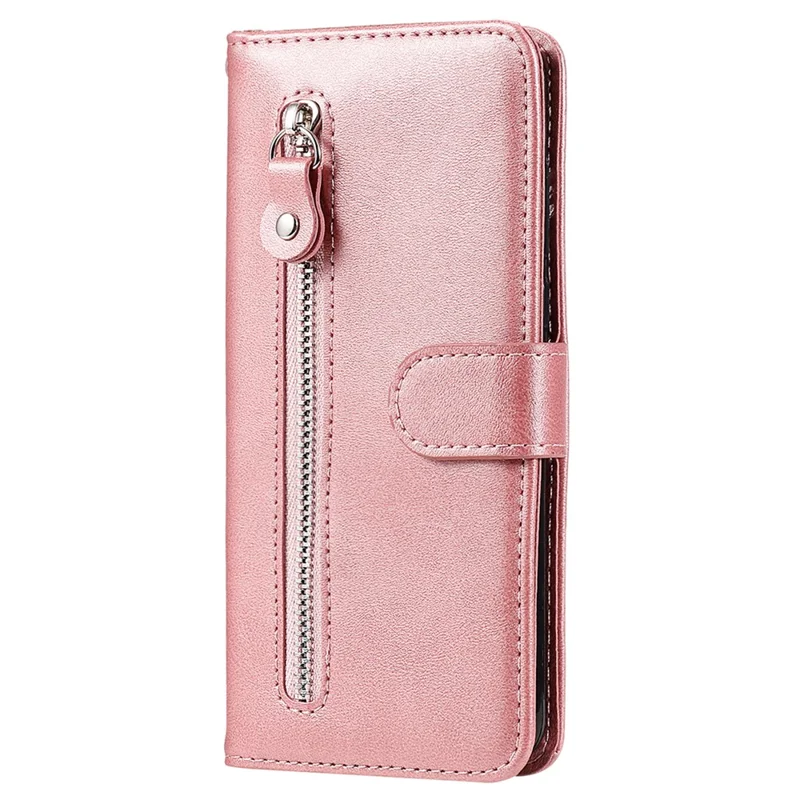 For Realme Note 60x 4G / C63 4G / C61 4G / Note 60 Leather Case Zipper Pocket Phone Cover - Pink