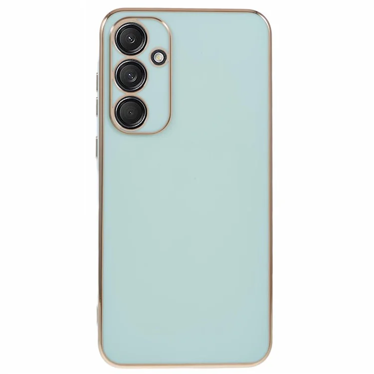 Pour Samsung Galaxy A55 5G Case 6D Électroplaquage Housse de téléphone TPU Protection de l'objectif de la caméra - Cyan