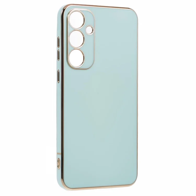 Pour Samsung Galaxy A55 5G Case 6D Électroplaquage Housse de téléphone TPU Protection de l'objectif de la caméra - Cyan