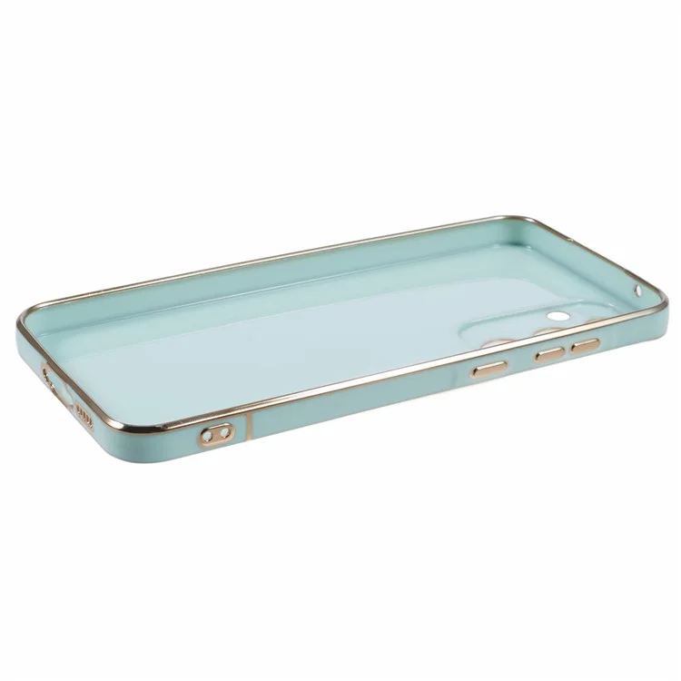 Pour Samsung Galaxy A55 5G Case 6D Électroplaquage Housse de téléphone TPU Protection de l'objectif de la caméra - Cyan