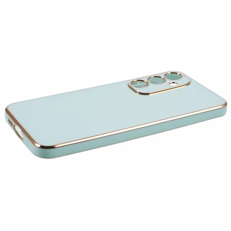Pour Samsung Galaxy A55 5G Case 6D Électroplaquage Housse de téléphone TPU Protection de l'objectif de la caméra - Cyan