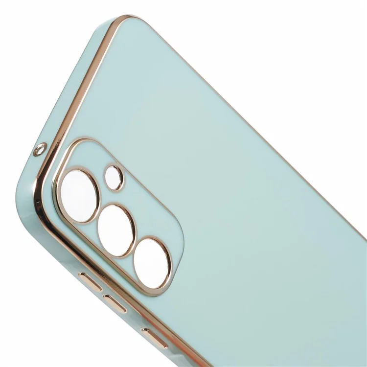 Pour Samsung Galaxy A55 5G Case 6D Électroplaquage Housse de téléphone TPU Protection de l'objectif de la caméra - Cyan