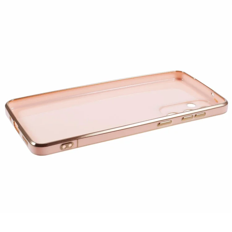 Para Samsung Galaxy M55 5G / C55 5G / F55 5G Funda con soporte Astronauta Electrochapado Cubierta de teléfono TPU - Rosa