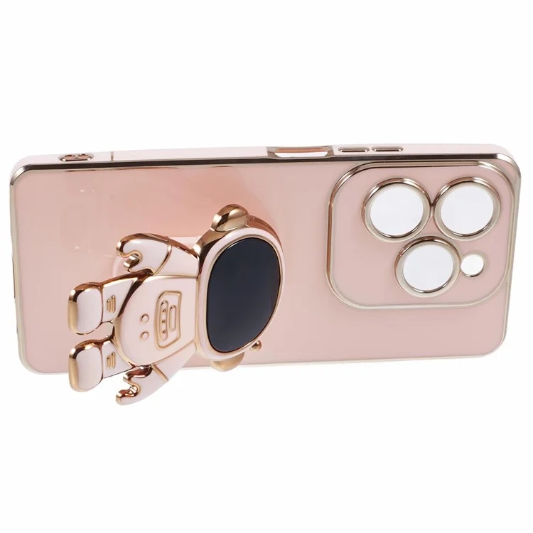 For Infinix Hot 40  /  Hot 40 Pro  /  TECNO Spark 20 Pro Case Soft TPU Phone Cover Astronaut Kickstand Holder - Pink