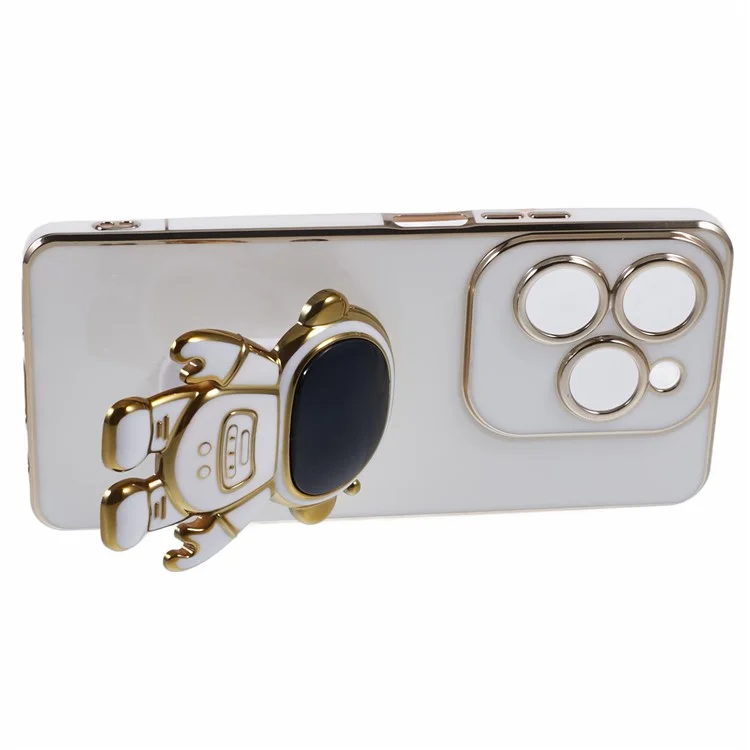 For Infinix Hot 40  /  Hot 40 Pro  /  TECNO Spark 20 Pro Case Soft TPU Phone Cover Astronaut Kickstand Holder - White