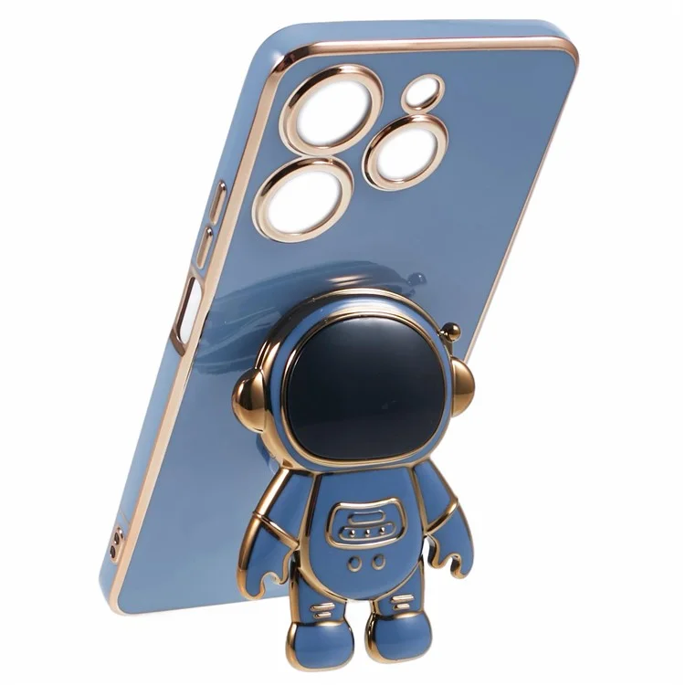 Para TECNO Spark 10 Pro Case Astronauta Suporte TPU Capa de Telefone Proteção da Câmera - Azul