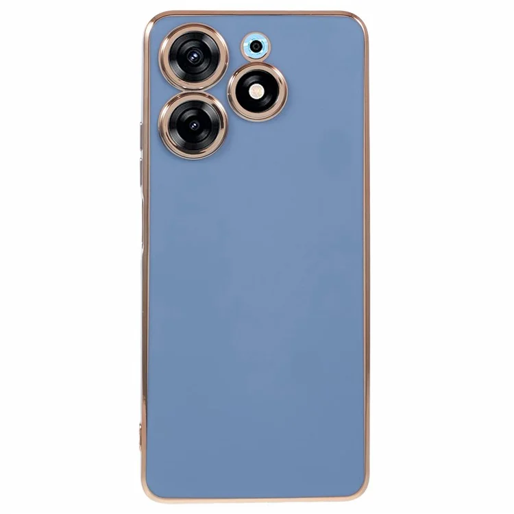 Per TECNO Spark 10 Pro Case Electroplate Edge TPU Anti-Drop Phone Cover - Blu