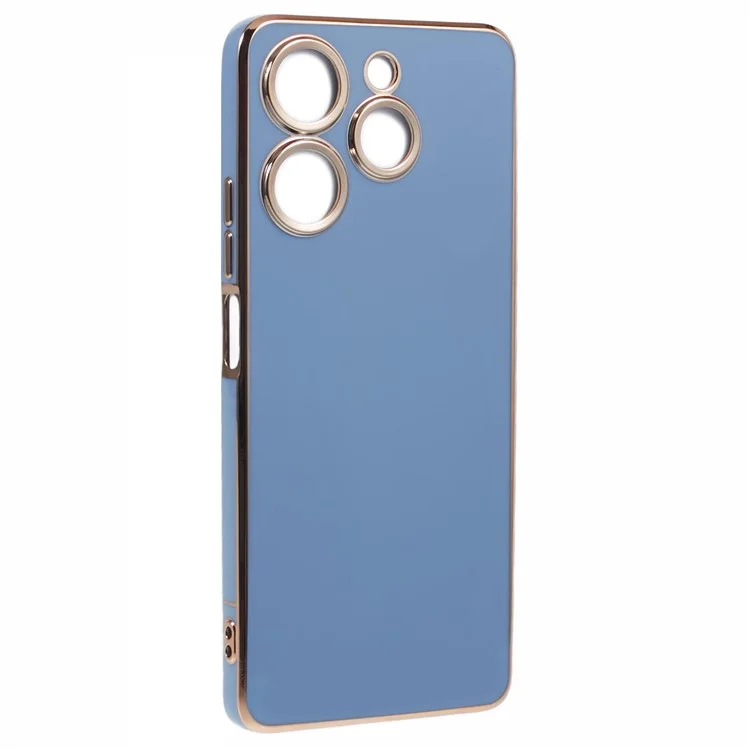 Per TECNO Spark 10 Pro Case Electroplate Edge TPU Anti-Drop Phone Cover - Blu