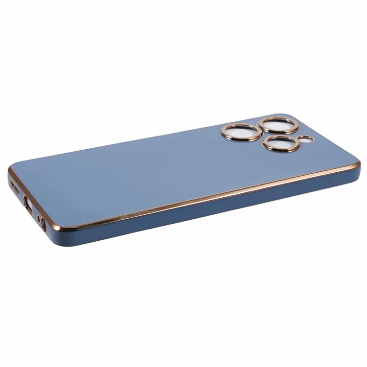 Per TECNO Spark 10 Pro Case Electroplate Edge TPU Anti-Drop Phone Cover - Blu