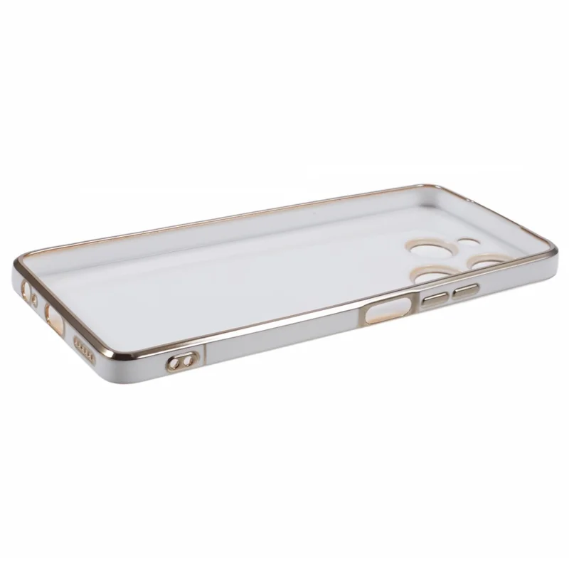 For TECNO Spark 10 Pro Case Electroplate Edge TPU Anti-Drop Phone Cover - White