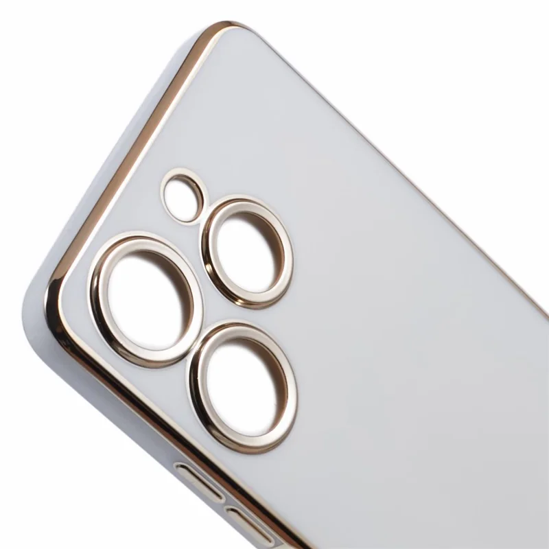 For TECNO Spark 10 Pro Case Electroplate Edge TPU Anti-Drop Phone Cover - White