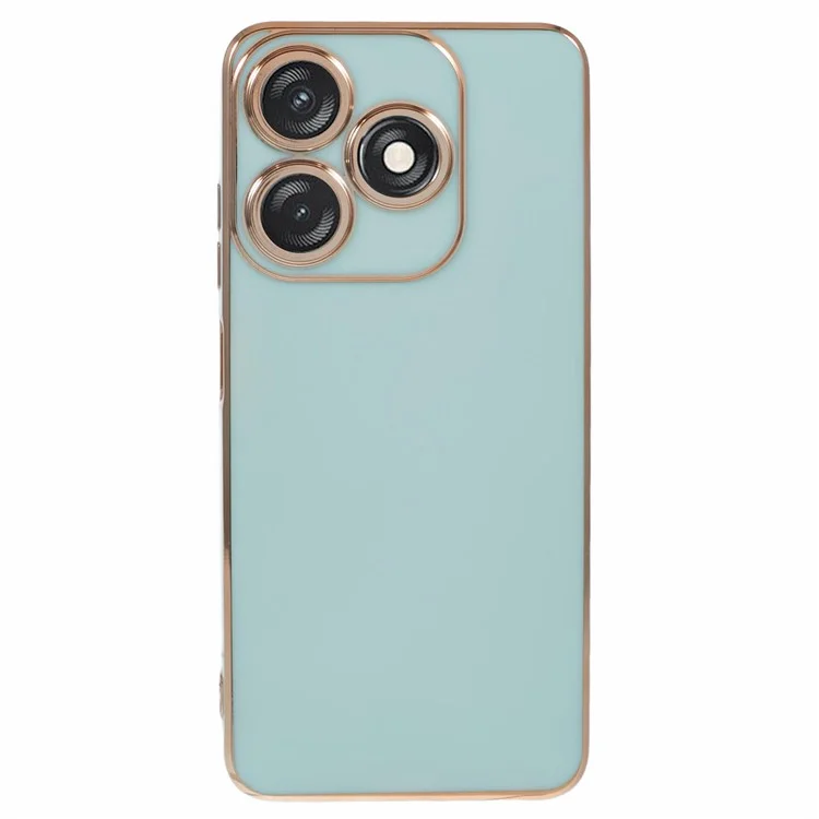 Для TECNO Spark 10C 4G / Spark 10 4G Чехол 6D Electroplating TPU Phone Cover Fine Hole Protection - Cyan