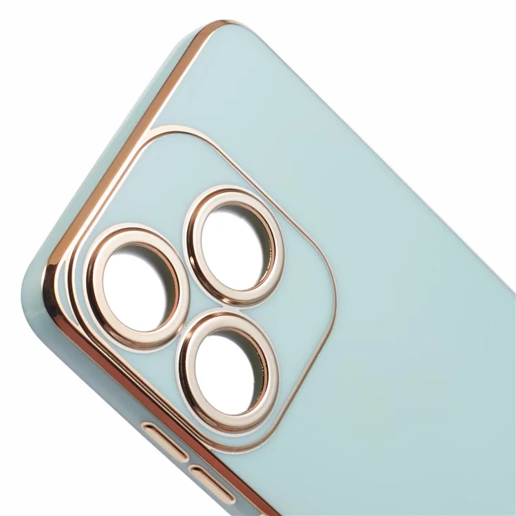 Для TECNO Spark 10C 4G / Spark 10 4G Чехол 6D Electroplating TPU Phone Cover Fine Hole Protection - Cyan