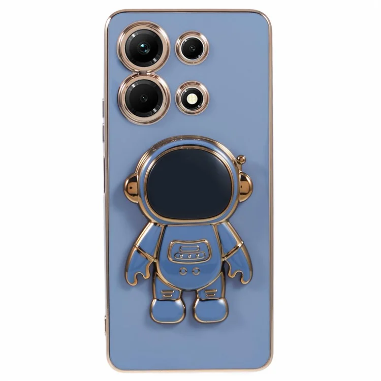 Para Infinix Note 30 4G Case Astronaut Kicstand TPU Phone Cover Electroplating Edges - Azul