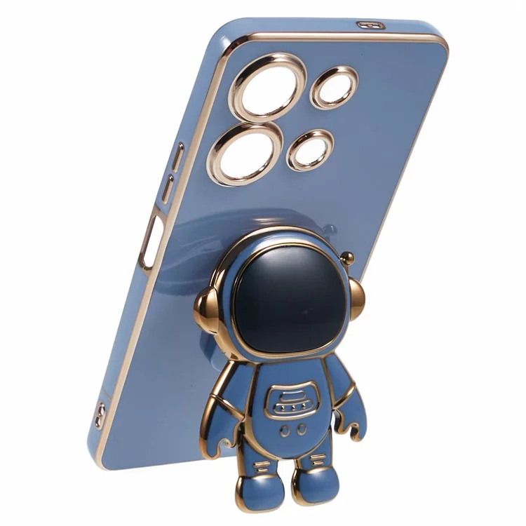 Para Infinix Note 30 4G Case Astronaut Kicstand TPU Phone Cover Electroplating Edges - Azul