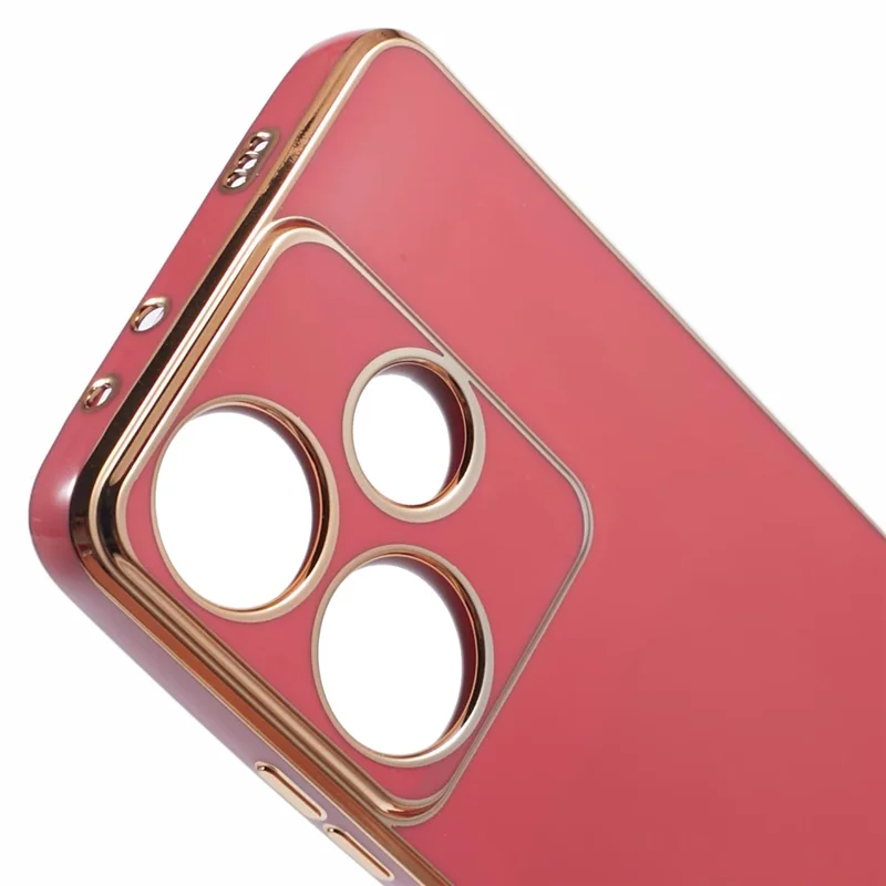 For Xiaomi Redmi Turbo 3 5G / Poco F6 5G Case Soft TPU Anti-Scratch Phone Cover 6D Electroplating - Red