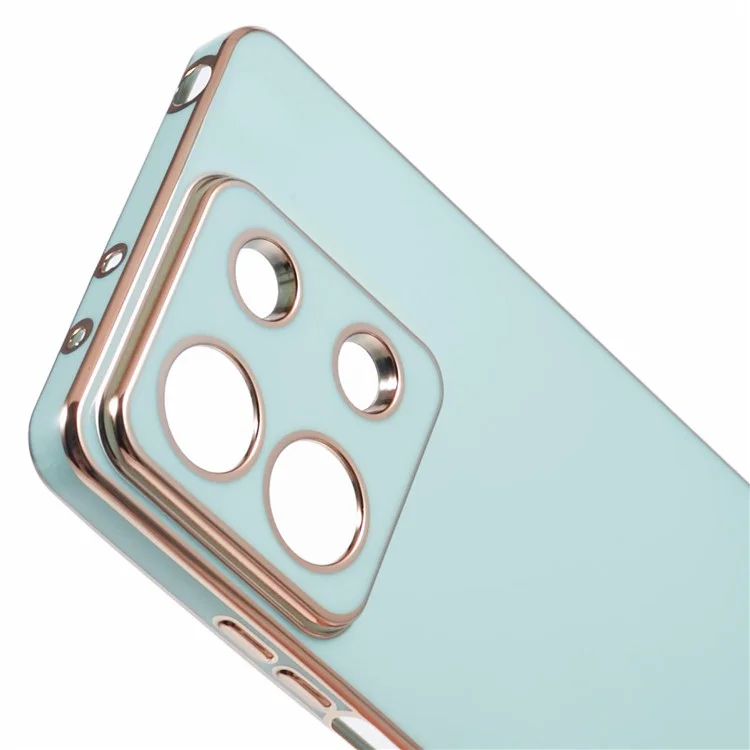 Pour Xiaomi Redmi Note 13 5G / Note 13R Pro 5G Étui 6D Électroplaquage TPU Housse de protection pour l'appareil photo - Cyan