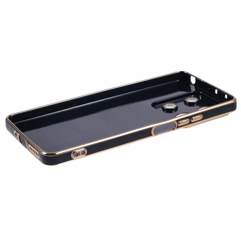 For Xiaomi Redmi Note 13 5G / Note 13R Pro 5G Case 6D Electroplating TPU Phone Cover Camera Lens Protection - Black