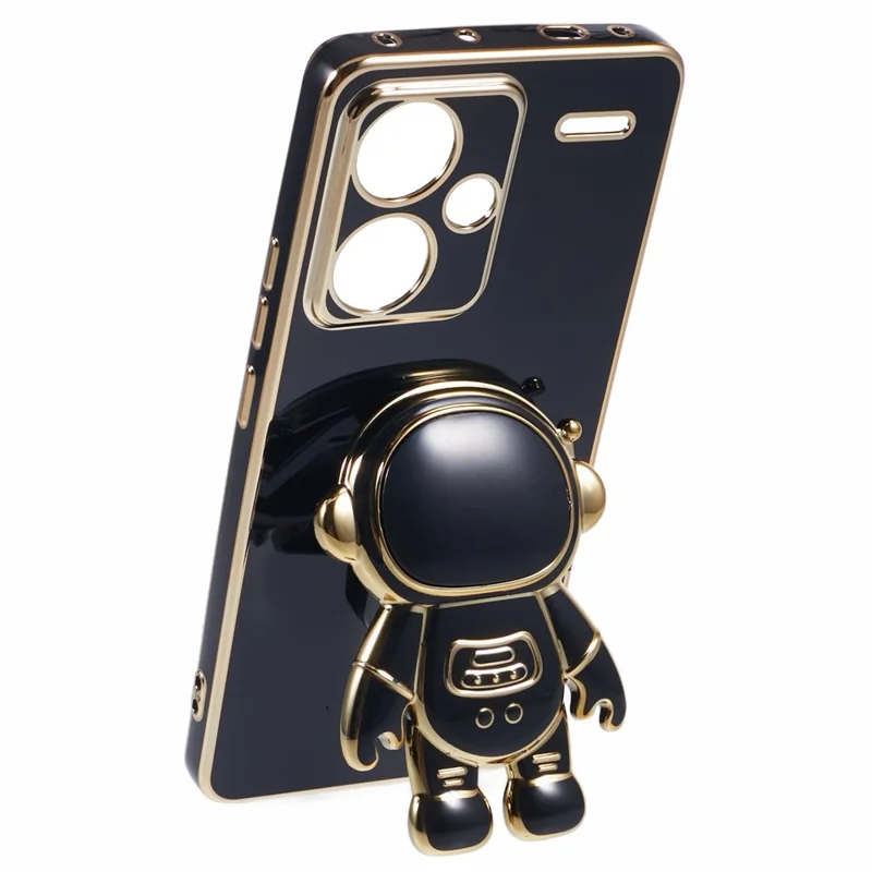 For Xiaomi Redmi Note 13 Pro+ 5G Case Astronaut Kickstand Design TPU Phone Cover Precise Cutout - Black